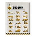 Плакат СТРОИТЕЛЬСТВО, ЭКСКАВАТОРЫ, БУЛЬДОВЕРЫ! 50X70СМ