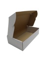 Картонная коробка 27х14,5х7 см, снаружи белая. Волна Е