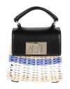 Furla Мини-сумочка, плетеный вечерний ротанг кожа бежевый синий 45645131MQ