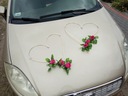 DS4 /W Ślubna dekoracja na samochód SERCA z różami
