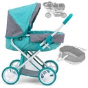 Кукольная коляска Alice Prestige Mint Milly Mally с гондолой и переноской