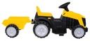 Детский желтый трактор с прицепом