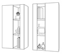 Белый глянцевый шкаф-витрина, комод, белый глянец + светодиод