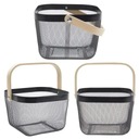 МЕТАЛЛИЧЕСКАЯ КОРЗИНА С ДЕРЕВЯННОЙ РУЧКОЙ ДЕКОРАТИВНАЯ КОРЗИНА ДЛЯ ХРАНЕНИЯ ЛОФТ