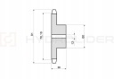 КОЛЕСО ШЕСТЕРНЯ LANCUCHOWE HARTOWANE 19 ЗУБІВ 1/2″ NA ЛАНЦЮГ 08B-1  (17575662240) фото min 6