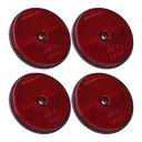 4PCS SAFETY ODTWARZACZE ЧЕРВОНІ КРУГЛІ 72 MM DIA Z БОЛТ DO BU  (17811822672) фото min 4