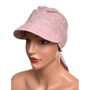Льняной шарф с козырьком Тесс розовая шапочка без рисунка также после химиотерапии