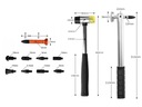 KLADIVO PODBÍJAČKY SADA KLAMPIARSKYCH NÁSTROJOV NA ODSTRAŇOVANIE PRELIAČIN LEPIDLO Časti súpravy Adaptéry Posuvné kladivo Plechové kladivo Palička