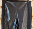 Armani Exchange ekskluzywne czarne legginsy z eko skóry Długość nogawki długa