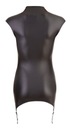 Spodné prádlo Čierne Šaty Mini Latex Wetlook XL Strih iný