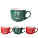 ФАРФОРОВАЯ КРУЖКА, ЗЕЛЕНАЯ/КРАСНАЯ, 490МЛ