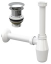 ПРОБКА CLICK CLACK + СИФОН ДЛЯ РАКОВИНЫ С ПЕРЕЛИВОМ