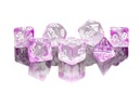 НАБОР ИЗ 7 ПРОЗРАЧНЫХ КУБИКОВ ДЛЯ РПГ «ПРЕКЛЯННЫЙ АМЕТИСТ»