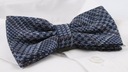 Мужской галстук-бабочка с нагрудным платком Alties — темно-синий, узор «гусиные лапки»