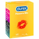 Презервативы DUREX PLEASURE MIX 2 разных вида, полосатые выступы, 40 шт.