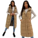 DZ728 r S ЖЕНСКИЙ УТЕПЛЕННЫЙ ЖИЛЕТ С МАКСИМАЛЬНЫМИ РУКАВАМИ