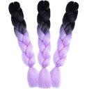 3 синтетических волос фиолетового цвета с эффектом омбре для косичек