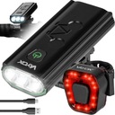 LAMPKA ROWEROWA PRZEDNIA 3xLED USB-C + OŚWIETLENIE ROWEROWE TYLNE PRO VAYOX