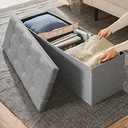 Box čalúnená lavica sedák puf otvárateľný pre uskladnenie šedá Montáž nábytok na samostatnú montáž
