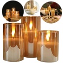 3 СВЕЧИ, ДЕКОРАТИВНЫЕ СВЕЧИ СВЕТОДИОДНЫЕ, ПОЗОЛОЧЕННОЕ СТЕКЛО, ДЕКОРАТИВНЫЕ, ДЕКОРАТИВНЫЕ РОЖДЕСТВЕНСКИЕ СВЕЧИ