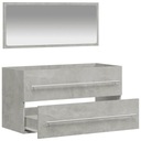 vidaXL Kúpeľňová skrinka so zrkadlom, sivá betónová Hĺbka nábytku 1 cm