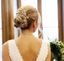 Длинное свадебное украшение для волос - цвет серебра - - 50см