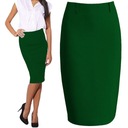 SPÓDNICA OŁÓWKOWA MIDI ZIELONY podszewka 46