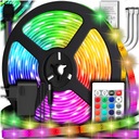 СВЕТОДИОДНАЯ ЛЕНТА 5М RGB 12В + ВОДОНЕПРОНИЦАЕМЫЙ НАБОР ПУЛЬТА ДИСТАНЦИОННОГО УПРАВЛЕНИЯ ЦВЕТНЫЕ САМОКЛЕЯЩИЕСЯ СВЕТОДИОДЫ