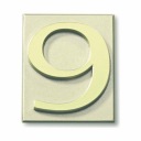Самоклеящаяся цифра 9 4 х 4,7 см ПВХ оливково-зеленый