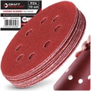 ШЛИФОВАЛЬНАЯ БУМАГА на липучке 125 мм P24 ДИСК С ОТВЕРСТИЯМИ ШЛИФОВАЛЬНЫЙ НАБОР 10 шт.