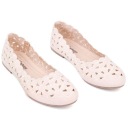 БЕЖЕВЫЕ ЖЕНСКИЕ БАЛЕТКИ, АЖУРНЫЕ ТУФЛИ НА ПЛОСКОЙ ПЛОСКОСТИ, Стелька из экокожи, УДОБНЫЕ
