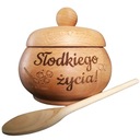 ДЕРЕВЯННАЯ САХАРНИЦА С ЛОЖКОЙ, ГРАВИРОВКА ПОДАРОК