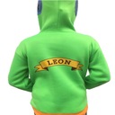Bluza dresowa z kapturem dziecięca LEON rozpinana wzór