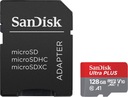 Карта SanDisk Ultra Plus microSD 128 ГБ плюс адаптер