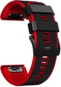 CZARNO-CZERWONY Pasek Garmin Fenix 7X Solar