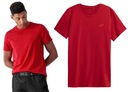 Pánske bavlnené tričko 4F Priedušné Dominujúca farba červená