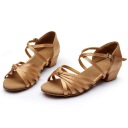 ТУФЛИ ДЛЯ ТАНЦЕВАЛЬНОЙ САЛЬСЫ В ЛАТИНО СВЕТЛО-КОРИЧНЕВЫЕ 3 СМ 35