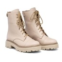 БЕЖЕВЫЕ РАБОЧИЕ БОТИНКИ НА ПЛАТФОРМЕ, КОЖАНЫЕ ГОРОШКИ С ЗАВЯЗКАМИ BUTDAM 41