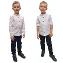 ЭЛЕГАНТНАЯ БЕЛАЯ РУБАШКА С ВОРОТНИКОМ СТОЙКА ДЛЯ МАЛЬЧИКОВ 122