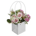 Белая элегантная стеганая цветочная сумка 35см ко Дню матери, свадебному причастию