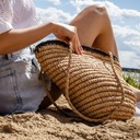 Dámska taška veľká slamená pletená cez rameno PLÁŽOVÁ TAŠKA košík Druh plážový