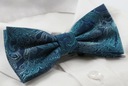 Мужской галстук-бабочка с нагрудным платком — Alties — бирюзовый цвет, крупный узор