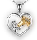 Детское ожерелье Лошадь Лошадь в Сердце Серебро Золото Симпатичное Красивое