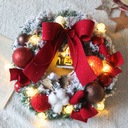 РОЖДЕСТВЕНСКИЙ ВЕНОК СВЕТЯЩИЙСЯ ВЕНОК СТОЛ ДВЕРЬ КРЕМОВЫЙ БАНТ УКРАШЕНИЕ