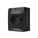 SIMON AQUACLICK РОЗЕТКА НАВЕРХНЕГО МОНТАЖА С ПРОЗРАЧНОЙ КРЫШКОЙ IP44