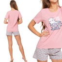 Короткая женская пижама Moraj Cotton Pink с котами 3900-014 L
