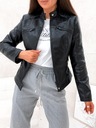 Весенняя женская куртка из экокожи черного цвета CHANELKA 8131C r L