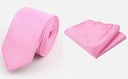 Мужской однотонный розовый галстук + розовый нагрудный платок