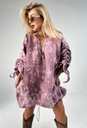 LIL GLAM PAPARAZZI FASHION BLUZA DŁUGA OVERSIZE Z POLAREM FIOLETOWA