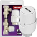 КОМПЛЕКТ FERRO ZTM20 ПРЯМОЙ: ГОЛОВКА + ТЕРМОСТАТИЧЕСКИЙ КЛАПАН + ОБРАТНЫЙ КЛАПАН